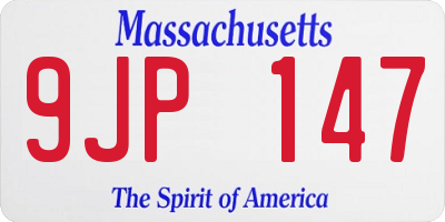 MA license plate 9JP147