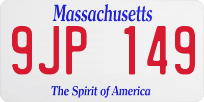 MA license plate 9JP149