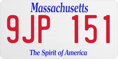 MA license plate 9JP151