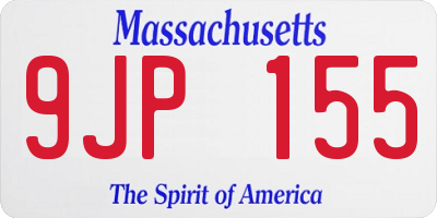 MA license plate 9JP155