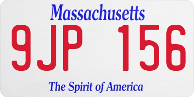MA license plate 9JP156