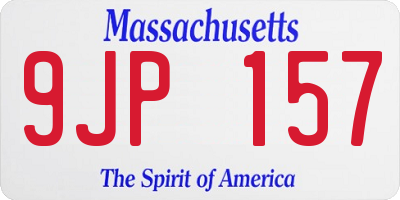 MA license plate 9JP157