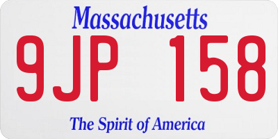 MA license plate 9JP158