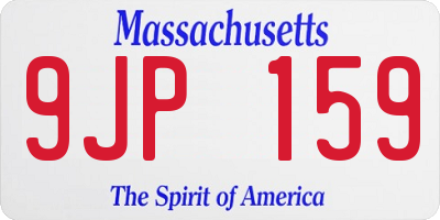 MA license plate 9JP159