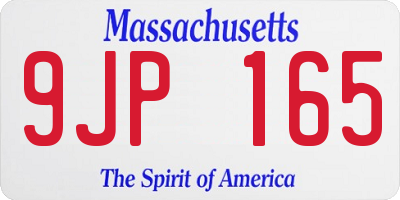 MA license plate 9JP165
