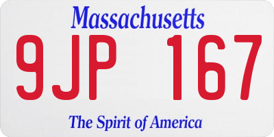 MA license plate 9JP167