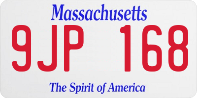 MA license plate 9JP168