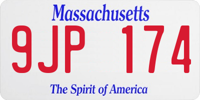 MA license plate 9JP174