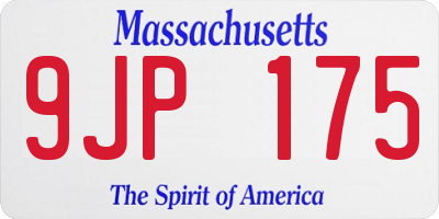 MA license plate 9JP175