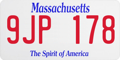 MA license plate 9JP178