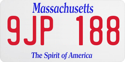 MA license plate 9JP188