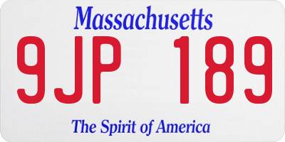 MA license plate 9JP189