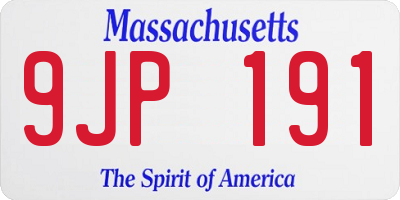 MA license plate 9JP191