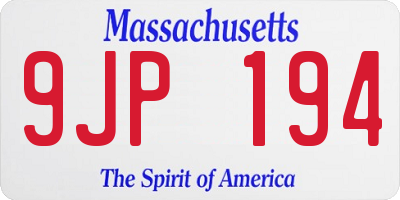 MA license plate 9JP194