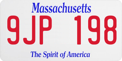 MA license plate 9JP198