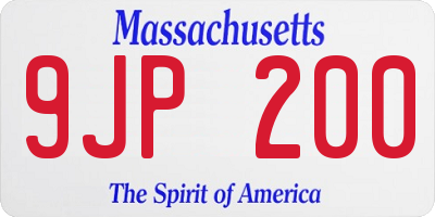 MA license plate 9JP200