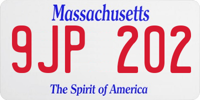 MA license plate 9JP202