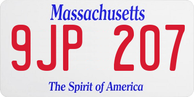 MA license plate 9JP207