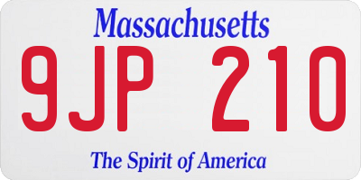 MA license plate 9JP210