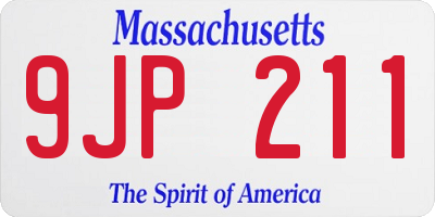 MA license plate 9JP211