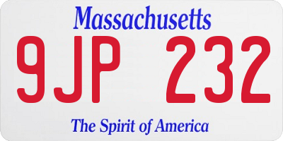 MA license plate 9JP232