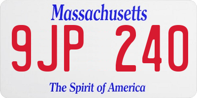 MA license plate 9JP240