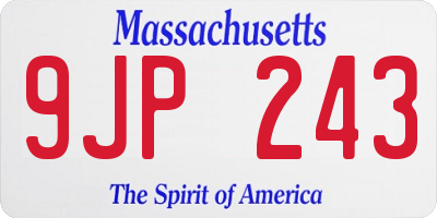 MA license plate 9JP243