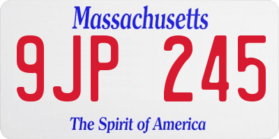 MA license plate 9JP245