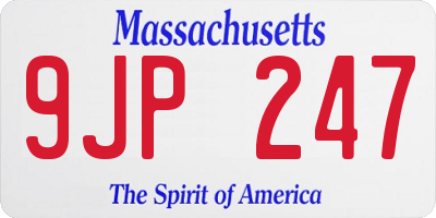 MA license plate 9JP247