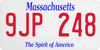 MA license plate 9JP248