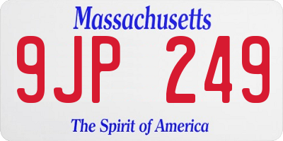 MA license plate 9JP249