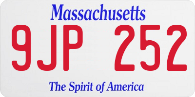 MA license plate 9JP252