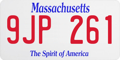 MA license plate 9JP261