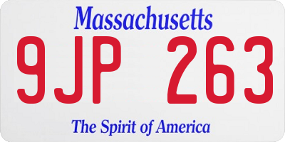 MA license plate 9JP263