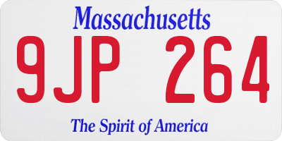 MA license plate 9JP264