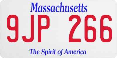 MA license plate 9JP266