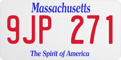 MA license plate 9JP271