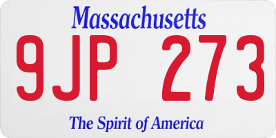 MA license plate 9JP273
