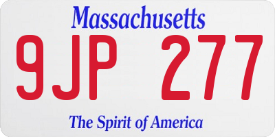 MA license plate 9JP277