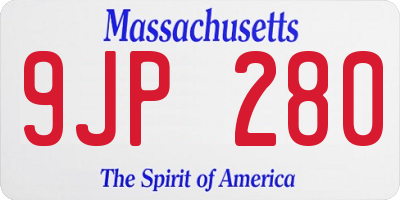 MA license plate 9JP280