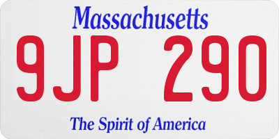 MA license plate 9JP290