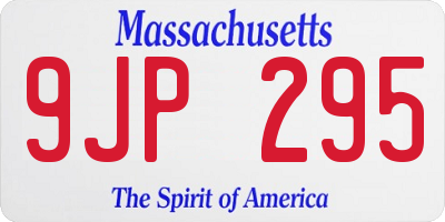 MA license plate 9JP295