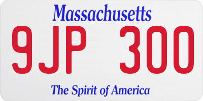 MA license plate 9JP300