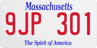 MA license plate 9JP301