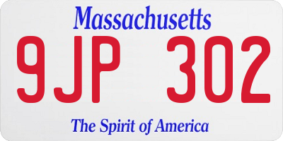 MA license plate 9JP302