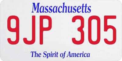 MA license plate 9JP305