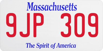 MA license plate 9JP309