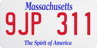 MA license plate 9JP311