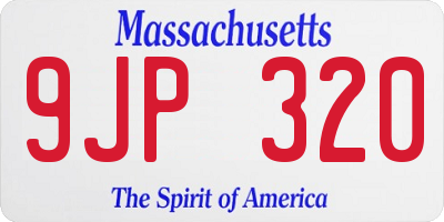 MA license plate 9JP320