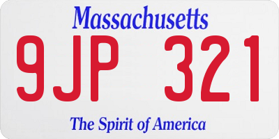 MA license plate 9JP321